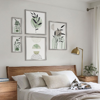 Ensemble de 5 tableaux Graphismes végétaux stylés