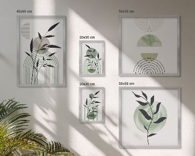 Ensemble de 5 tableaux Graphismes végétaux stylés