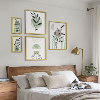 Ensemble de 5 tableaux Graphismes végétaux stylés