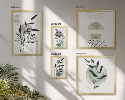 Ensemble de 5 tableaux Graphismes végétaux stylés
