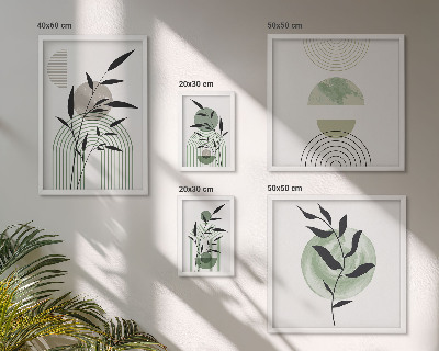 Ensemble de 5 tableaux Graphismes végétaux stylés