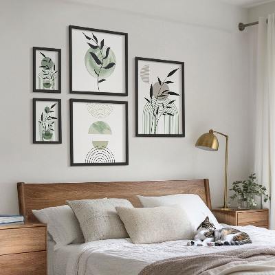 Ensemble de 5 tableaux Graphismes végétaux stylés