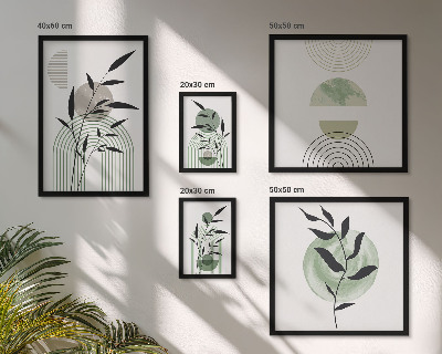 Ensemble de 5 tableaux Graphismes végétaux stylés