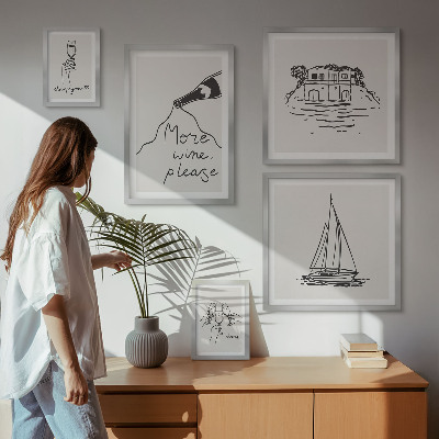 Tableau de décoration murale Graphismes élégants sur le vin pour une détente absolue