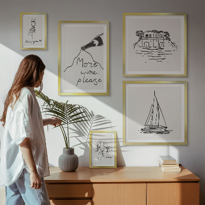 Tableau de décoration murale Graphismes élégants sur le vin pour une détente absolue