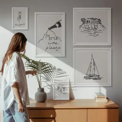 Tableau de décoration murale graphismes élégants sur le thème du vin pour une détente absolue