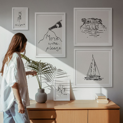 Tableau de décoration murale Graphismes élégants sur le vin pour une détente absolue
