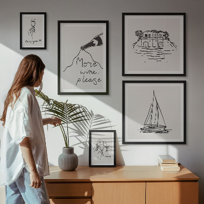 Tableau de décoration murale Graphismes élégants sur le vin pour une détente absolue