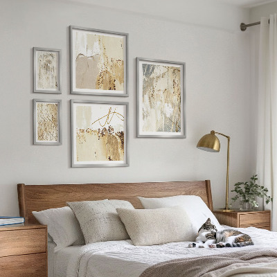 Lot de tableaux encadrés Compositions minimalistes abstraites