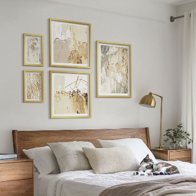Lot de tableaux encadrés Compositions minimalistes abstraites