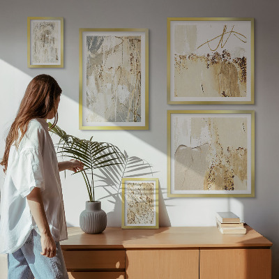 Lot de tableaux encadrés Compositions minimalistes abstraites