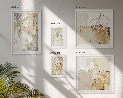 Lot de tableaux encadrés Compositions minimalistes abstraites