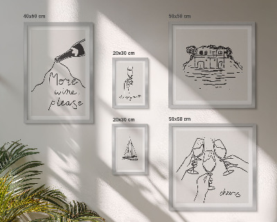 Ensemble de 5 tableaux Illustrations élégantes pour porter un toast au vin