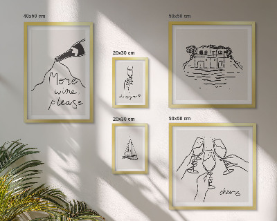 Ensemble de 5 tableaux Illustrations élégantes pour porter un toast au vin