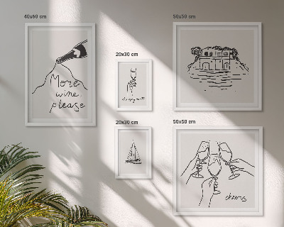 Ensemble de 5 tableaux Illustrations élégantes pour porter un toast au vin