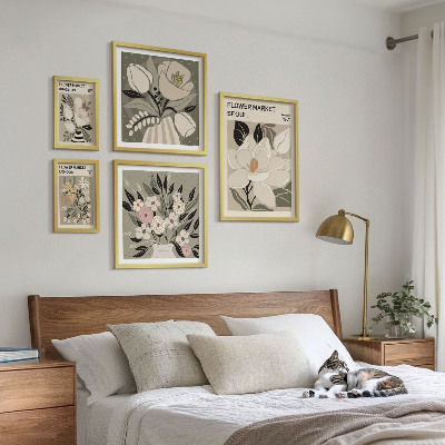 Lot de tableaux encadrés Motifs floraux de Londres et de Séoul