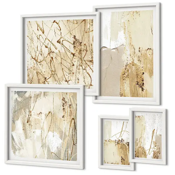Textures modernes abstraites ensemble composé de 5 tableaux