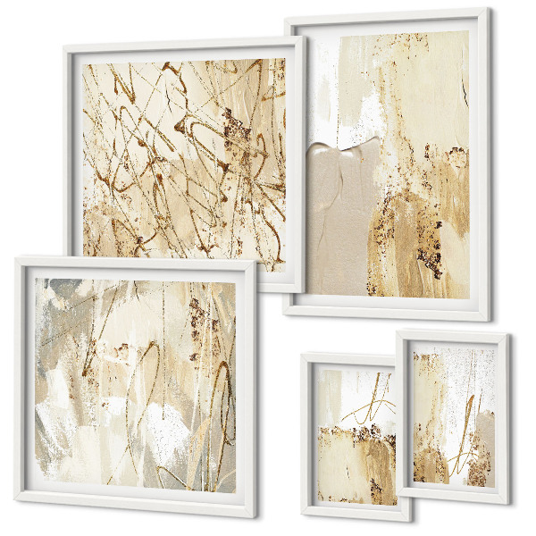 Ensemble de 5 tableaux Textures modernes abstraites