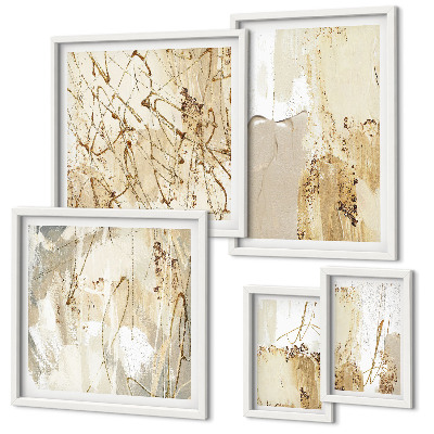 Ensemble de 5 tableaux Textures modernes abstraites