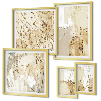 Ensemble de 5 tableaux Textures modernes abstraites