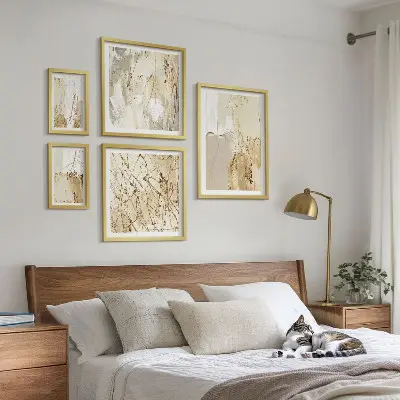 Textures modernes abstraites ensemble composé de 5 tableaux