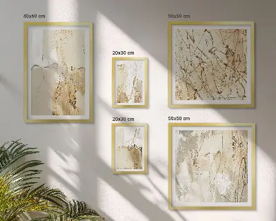 Textures modernes abstraites ensemble composé de 5 tableaux