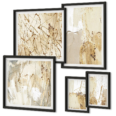 Ensemble de 5 tableaux Textures modernes abstraites