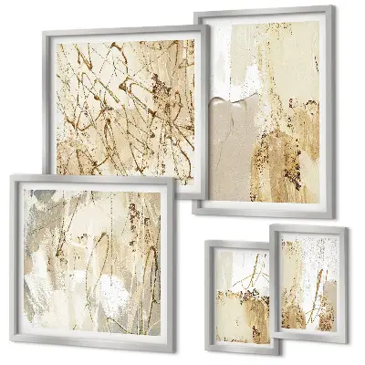 Textures modernes abstraites ensemble composé de 5 tableaux