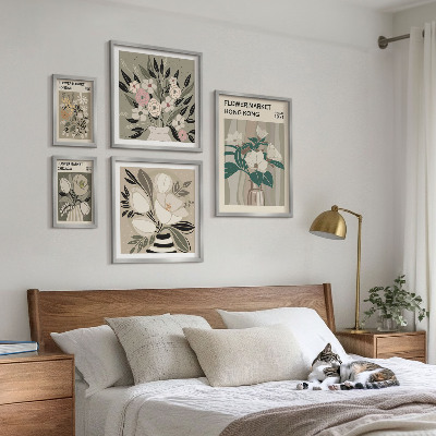 Tableau de décoration murale Marché aux fleurs rétro vintage