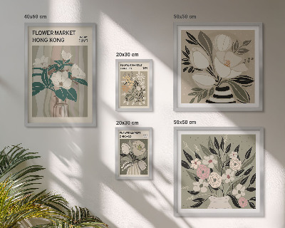 Tableau de décoration murale Marché aux fleurs rétro vintage