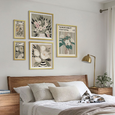 Tableau de décoration murale Marché aux fleurs rétro vintage