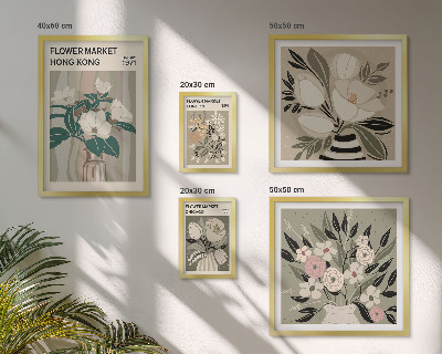 Tableau de décoration murale Marché aux fleurs rétro vintage