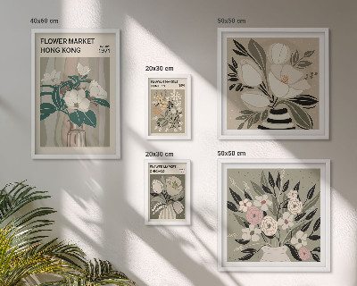 Tableau de décoration murale Marché aux fleurs rétro vintage