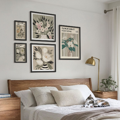 Tableau de décoration murale Marché aux fleurs rétro vintage