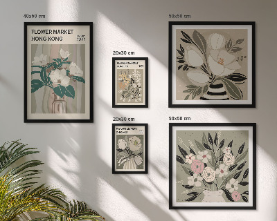 Tableau de décoration murale Marché aux fleurs rétro vintage