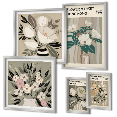 Tableau de décoration murale Marché aux fleurs rétro vintage