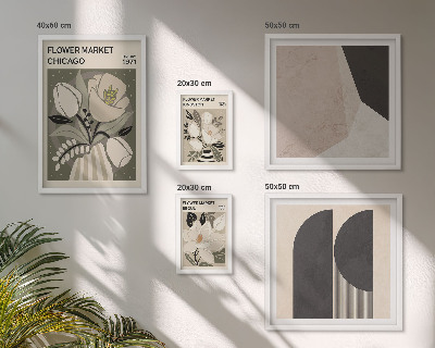Lot de tableaux encadrés Compositions florales élégantes