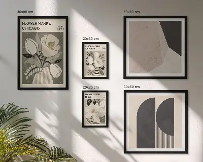 Lot de tableaux encadrés motifs de compositions florales élégantes