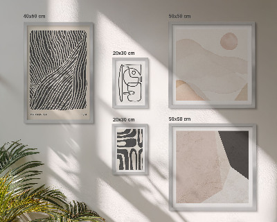 Ensemble de 5 tableaux Motifs minimalistes de la terre abstraits