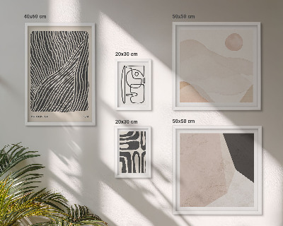 Ensemble de 5 tableaux Motifs minimalistes de la terre abstraits