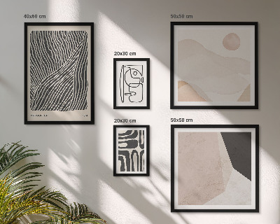 Ensemble de 5 tableaux Motifs minimalistes de la terre abstraits