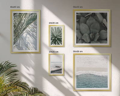 Lot de tableaux encadrés Plantes tropicales avec la mer