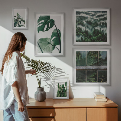 Ensemble de 5 tableaux Inspirations végétales tropicales