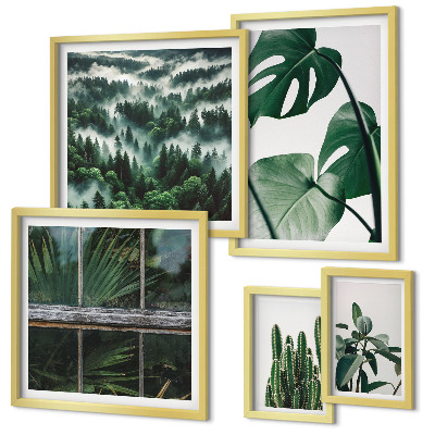 Ensemble de 5 tableaux Inspirations végétales tropicales