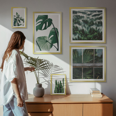 Ensemble de 5 tableaux Inspirations végétales tropicales