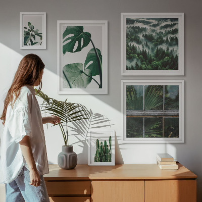 Ensemble de 5 tableaux Inspirations végétales tropicales
