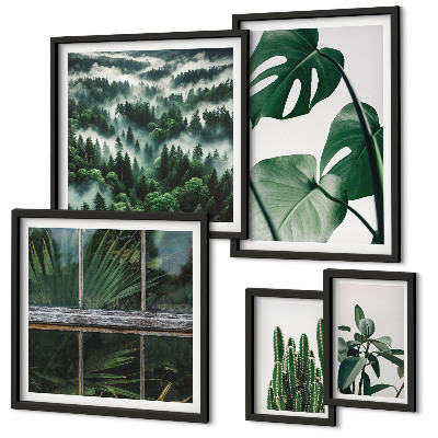 Ensemble de 5 tableaux Inspirations végétales tropicales
