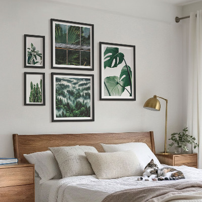 Ensemble de 5 tableaux Inspirations végétales tropicales
