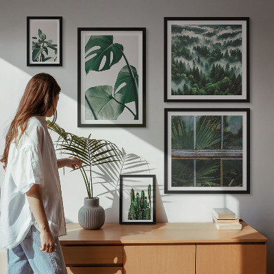 Ensemble de 5 tableaux Inspirations végétales tropicales
