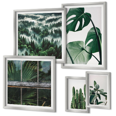 Ensemble de 5 tableaux Inspirations végétales tropicales